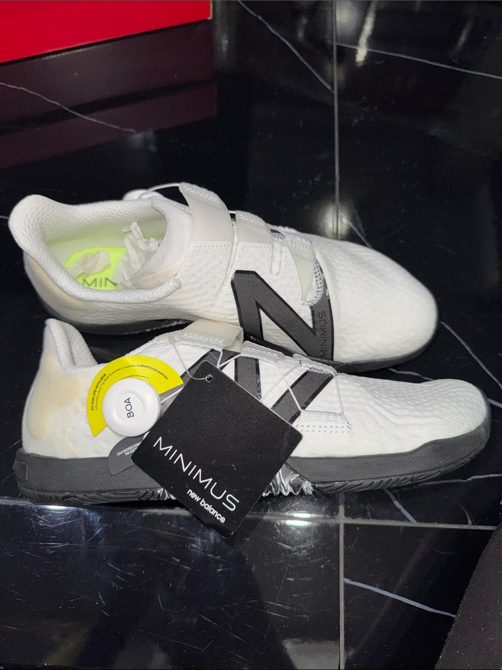 New Balance Kids' White and Black Minimus Sneakers